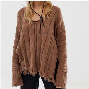 Free People Ocean Drive Pullover Sweater Brown L